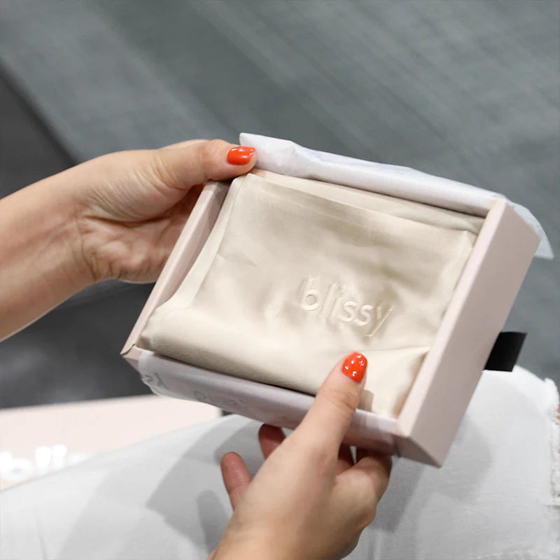 Taie d'oreiller en satin de soie Beige