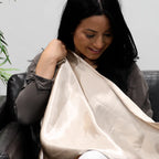 Taie d'oreiller en satin de soie Beige