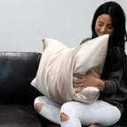 Taie d'oreiller en satin de soie Beige